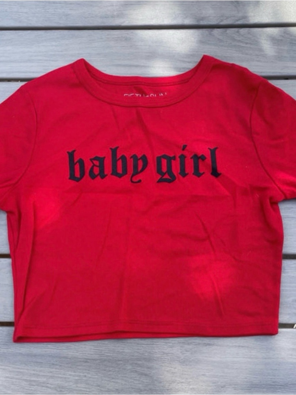 Fifth Sun Red Short Sleeve 'baby girl' Graphic Tee